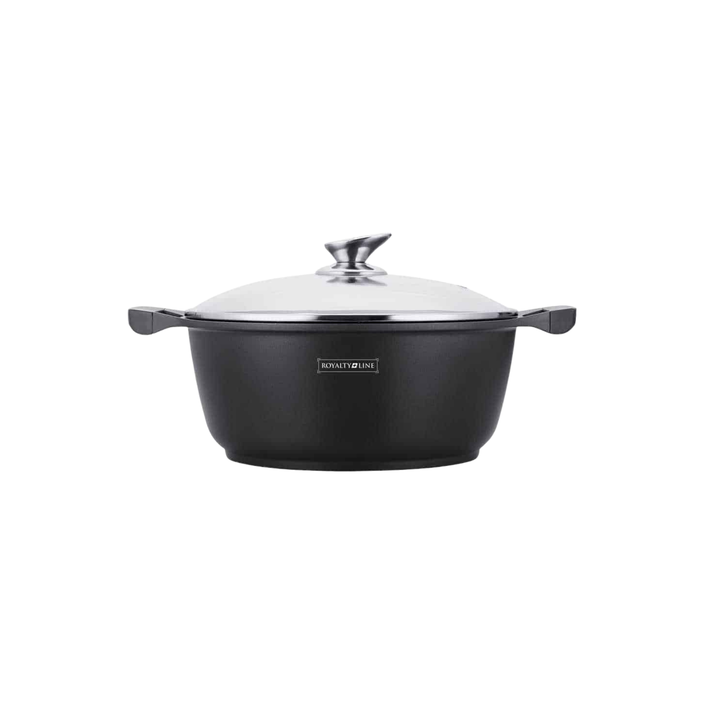 Topf aus Aluminiumguss mit Glasdeckel und Marmor-Antihaftbeschichtung