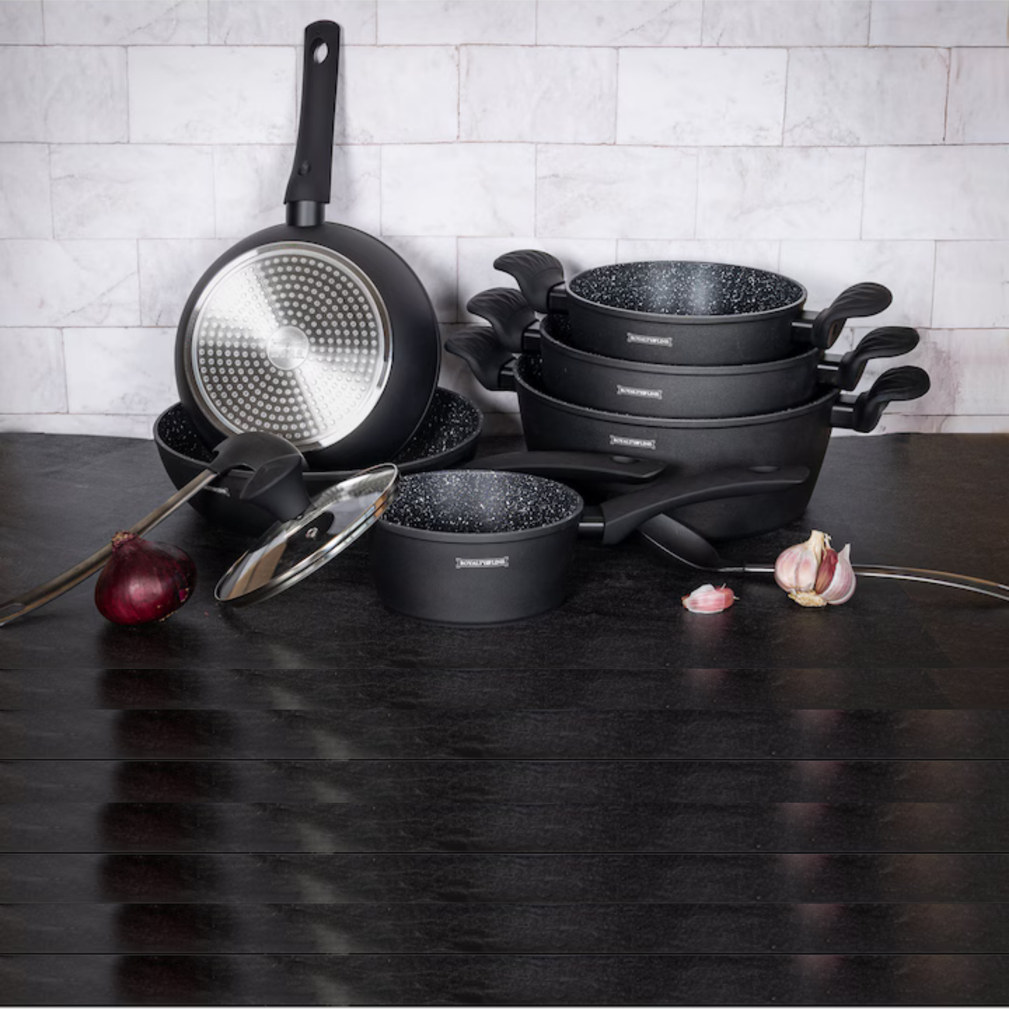 10-teiliges Kochgeschirr-Set mit Marmor-Antihaftbeschichtung