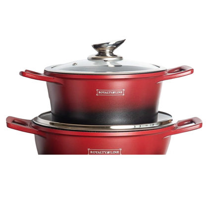 17-teiliges Kochgeschirr-Set aus Aluminiumdruckguss mit Marmor-Antihaftbeschichtung & abnehmbaren Griffen