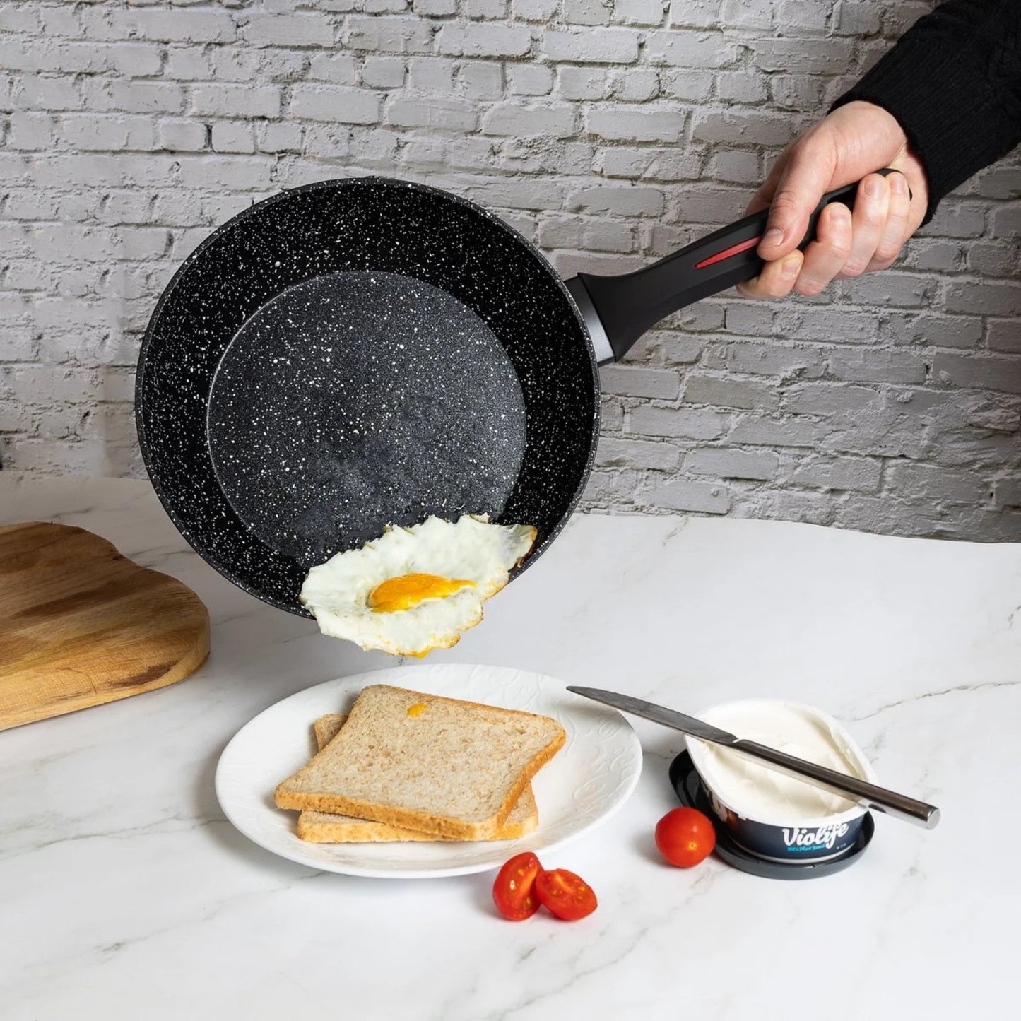 10-teiliges Kochgeschirr-Set aus Aluminiumdruckguss mit Marmor-Antihaftbeschichtung & Cool-Touch Griffen