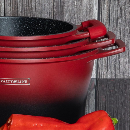 17-teiliges Kochgeschirr-Set aus Aluminiumdruckguss mit Marmor-Antihaftbeschichtung & abnehmbaren Griffen