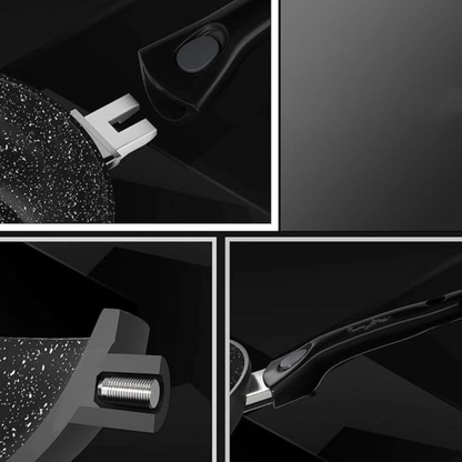 17-teiliges Kochgeschirr-Set aus Aluminiumdruckguss mit Marmor-Antihaftbeschichtung & abnehmbaren Griffen