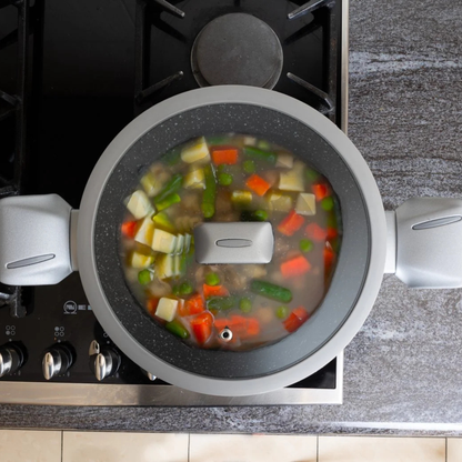 10-teiliges Kochgeschirr-Set aus Aluminiumdruckguss mit Marmor-Antihaftbeschichtung & Cool-Touch Griffen