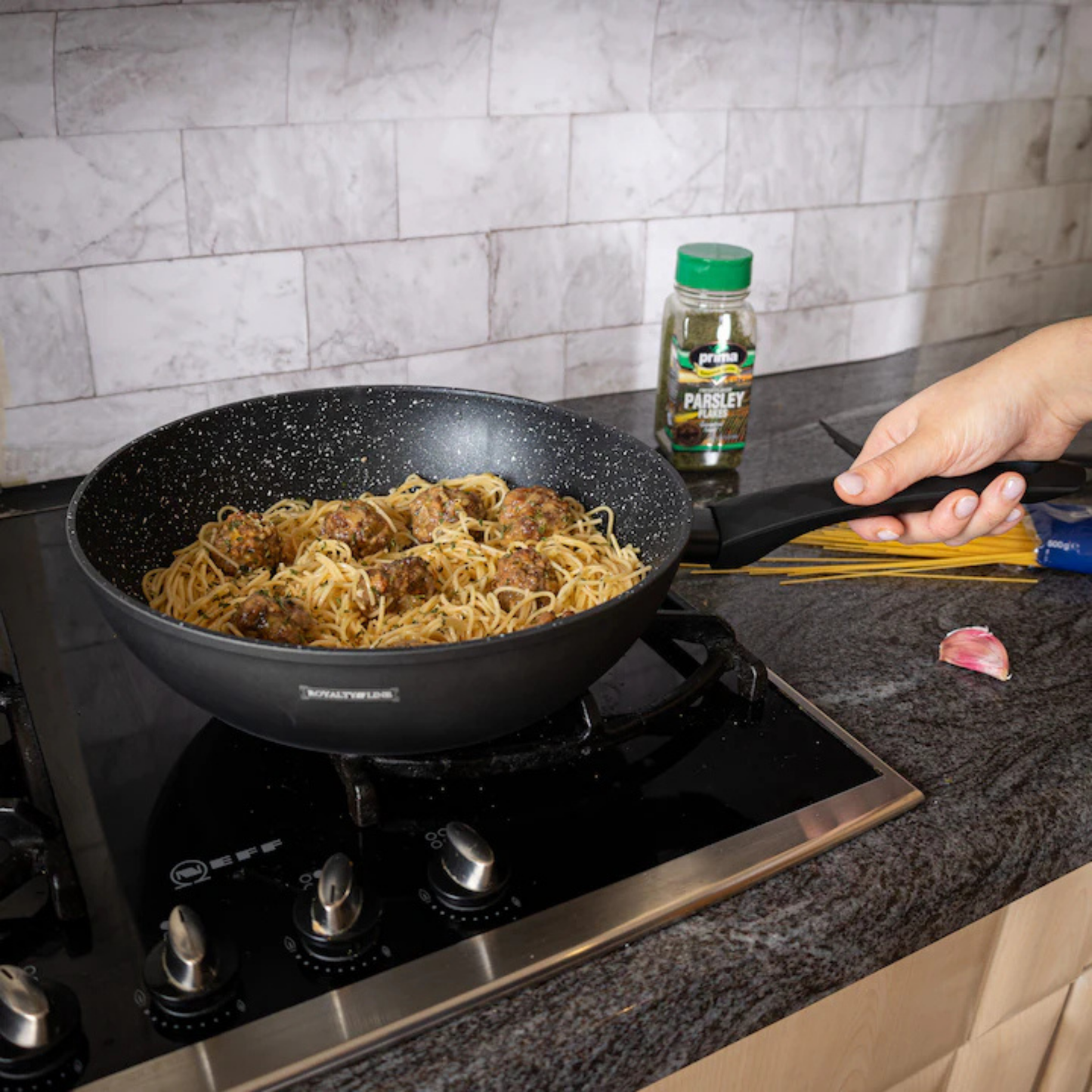 10-teiliges Kochgeschirr-Set mit Marmor-Antihaftbeschichtung