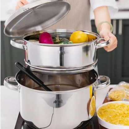 Edelstahl-Suppentopf Dampfgarer und Couscous-Topf