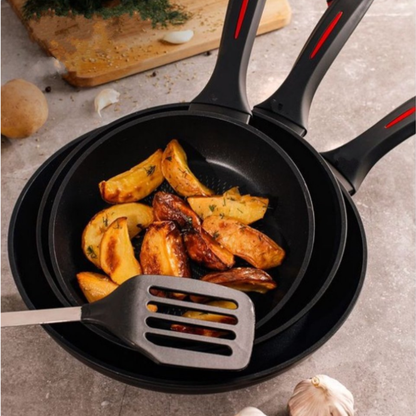 Bratpfanne aus geschmiedetem Aluminium mit Marmor-Antihaftbeschichtung