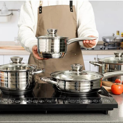 12-teiliges Edelstahl Kochgeschirrset