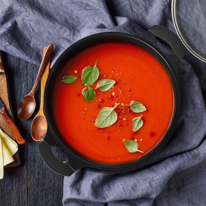 Topf aus Aluminiumguss mit Glasdeckel und Marmor-Antihaftbeschichtung