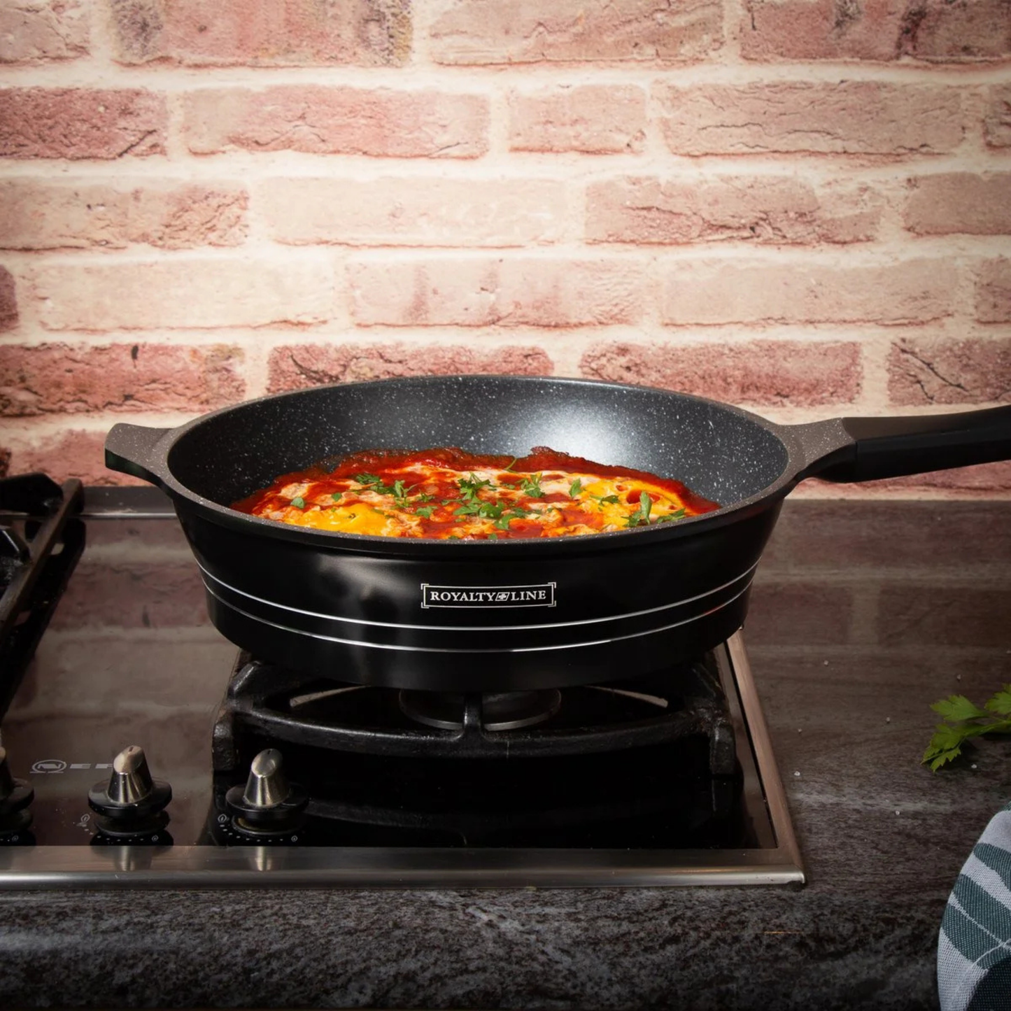 17-teiliges Kochgeschirr-Set aus Aluminiumdruckguss mit Marmor-Antihaftbeschichtung & abnehmbaren Griffen