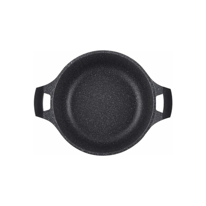 Topf aus Aluminiumguss mit Glasdeckel und Marmor-Antihaftbeschichtung