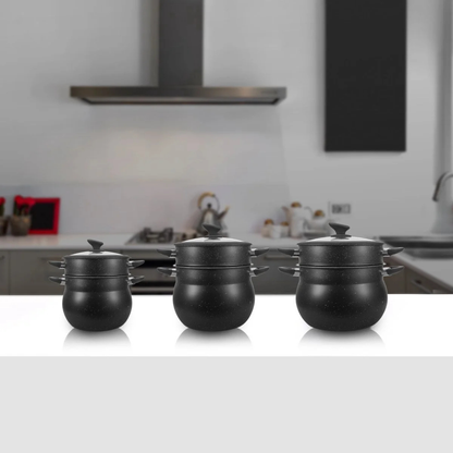 Couscous-Topf mit Marmorbeschichtung zweistöckig