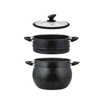 Couscous-Topf mit Marmorbeschichtung zweistöckig