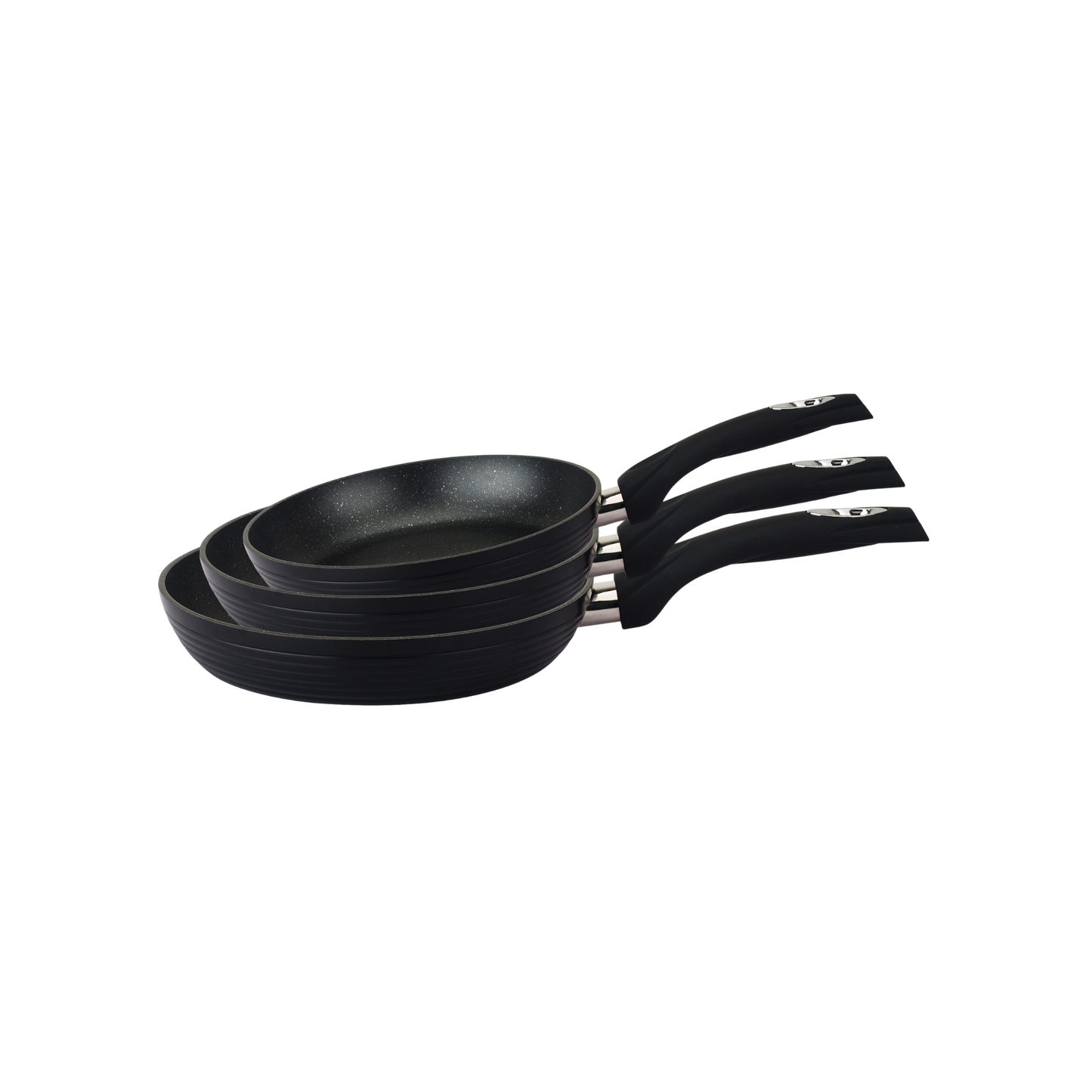 3-teiliges Bratpfannen-Set aus geschmiedetem Aluminium mit Marmor-Antihaftbeschichtung