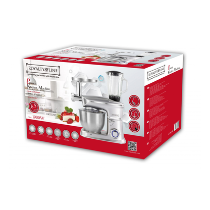 Küchenmaschine 3-in-1 mit 1900 W und 6,5-Liter-Schüssel