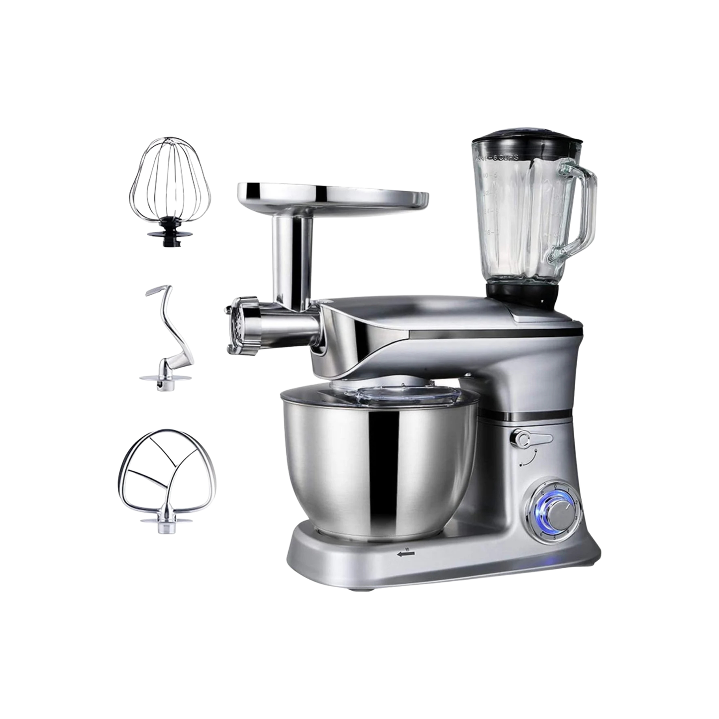 Küchenmaschine 3-in-1 mit 1900 W und 6,5-Liter-Schüssel