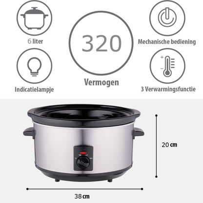 Schongarer mit Keramik-Innentopf und 6-Liter-Volumen